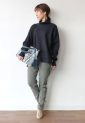 シェーナ（scena）ジャッカルワッフルサイドボタンプルオーバー／グレー