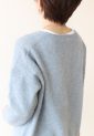 ノンブルアンペール（NOMBRE IMPAIR）ラクーンフォックスV ネックプルオーバー／サックス