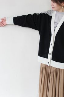 ディニテコリエ(Dignite Collier）タスマニアウール切替カーディガン