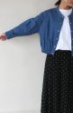 マリードール（MARIED'OR）裾ゴムコンパクトデニムジャケット／ブルー