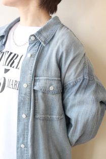 ディニテコリエ(Dignite Collier）シアーデニムシャツ／サックス