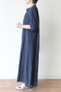 カフネ（CAFUNE）五分袖タックスリーブリネンワンピース