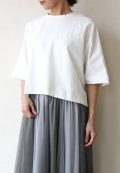 マリードール（MARIED'OR）綿ストレッチドルマン五分袖後タックカットソー／オフ