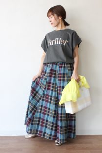 新品1.8万Le Melangeル・メランジュマドラスチェックフレアースカート 新品1.8万Le Melangeル・メランジュマドラスチェックフレアー