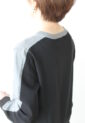 イエリ（Ieri）バックスリットバイカラープルオーバー／グレー×ブラック