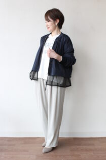 parumi様ディニテコリエ ネイビー メッシュレイヤードブルゾン