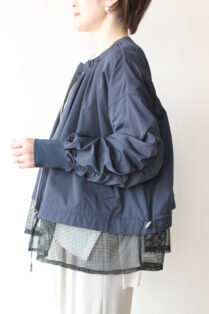 parumi様ディニテコリエ　ネイビー メッシュレイヤードブルゾン ディニテコリエ(Dignite Collier）メッシュレイヤードブルゾン