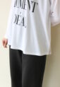 ロージー（ROSIEE)ロゴプリントロングTシャツ／オフ