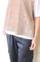 アンカルネ（Un carnet）ベロアキャミソールTシャツ／オフ×ベージュ