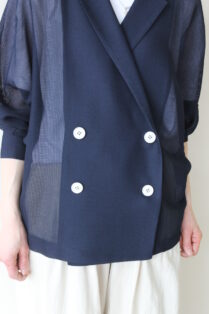 ディニテコリエ(Dignite Collier）ドルマンシャツジャケット／ネイビー