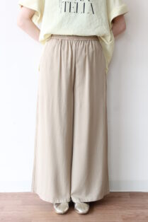 ディニテコリエ(Dignite Collier）テンセルワイドカラーパンツ＊丈短め  