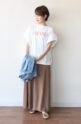 シロデラボンテ（siro de labonte）AMABLEタックスリーブＴシャツ／オフ×オレンジ