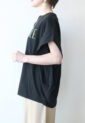 シロデラボンテ（siro de labonte）AMABLEタックスリーブＴシャツ／ブラック×ライム