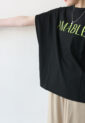 シロデラボンテ（siro de labonte）AMABLEタックスリーブＴシャツ／ブラック×ライム