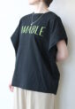 シロデラボンテ（siro de labonte）AMABLEタックスリーブＴシャツ／ブラック×ライム
