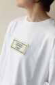 マリードール（MARIED'OR） 刺繍貼り付け5分袖クルーTシャツ／オフ