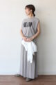 ロージー（ROSIEE）ソフトな風合いフロッキープリントＴシャツ／グレージュ【セットアップ対応可】