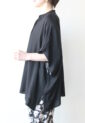 ドナマリ―（DONA MARIE）麻調合繊ボックスシルエットブラウス／ブラック