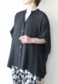 ドナマリ―（DONA MARIE）麻調合繊ボックスシルエットブラウス／ブラック