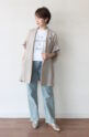 ディニテコリエ(Dignite Collier）メッシュ半袖ジャケット／ベージュ
