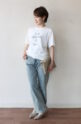 カフネ（CAFUNE）フロッキープリントロゴＴシャツ／アイボリー