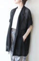 ディニテコリエ(Dignite Collier）メッシュ半袖ジャケット／ブラック