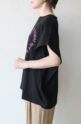 シロデラボンテ（siro de labonte）ハートタックスリーブＴシャツ／ブラック×ピンク