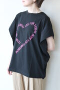 シロデラボンテ（siro de labonte）ハートタックスリーブＴシャツ／ブラック×ピンク