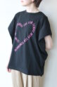 シロデラボンテ（siro de labonte）ハートタックスリーブＴシャツ／ブラック×ピンク
