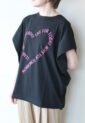 シロデラボンテ（siro de labonte）ハートタックスリーブＴシャツ／ブラック×ピンク