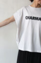 シロデラボンテ（siro de labonte）CHARMANTタックスリーブＴシャツ／エクリュ×ブラック