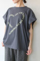 シロデラボンテ（siro de labonte）ハートタックスリーブＴシャツ／チャコール×イエロー