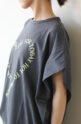 シロデラボンテ（siro de labonte）ハートタックスリーブＴシャツ／チャコール×イエロー