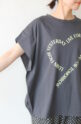 シロデラボンテ（siro de labonte）ハートタックスリーブＴシャツ／チャコール×イエロー