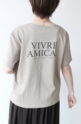 ディニテコリエ(Dignite Collier）AMICALロゴ吸水速乾Tシャツ／ベージュ