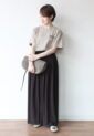 ディニテコリエ(Dignite Collier）AMICALロゴ吸水速乾Tシャツ／ベージュ