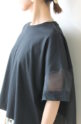 ロージー（ROSIEE）シアー切替えワイドＴシャツ／ブラック