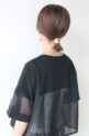 ロージー（ROSIEE）シアー切替えワイドＴシャツ／ブラック