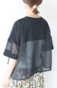 ロージー（ROSIEE）シアー切替えワイドＴシャツ／ブラック