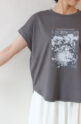 ディニテコリエ(Dignite Collier）木漏れ日Tシャツ／チャコール