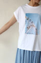 ディニテコリエ(Dignite Collier）フォトプリントTシャツ／オフ