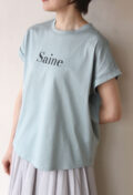 ディニテコリエ(Dignite Collier）ロゴフレンチＴシャツ／ブルーグレー