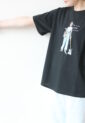 ロージー（ROSIEE）女の子柄プリントＴシャツ／ブラック