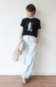 ロージー（ROSIEE）女の子柄プリントＴシャツ／ブラック