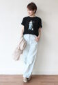 ロージー（ROSIEE）女の子柄プリントＴシャツ／ブラック