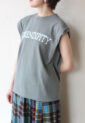 パシオーネ（PASSIONE）フレンチスリーブロゴＴシャツ／カーキグレー