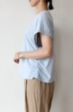 ディニテコリエ(Dignite Collier）サイドドロストＴシャツ／ペールブルー