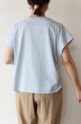 ディニテコリエ(Dignite Collier）サイドドロストＴシャツ／ペールブルー