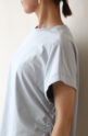 ディニテコリエ(Dignite Collier）サイドドロストＴシャツ／ペールブルー