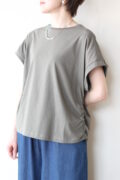 ディニテコリエ(Dignite Collier）サイドドロストＴシャツ／チャコール